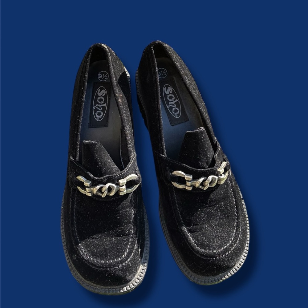 Soho Vintage Y2K Chunky Suede Velour Loafers 🖤